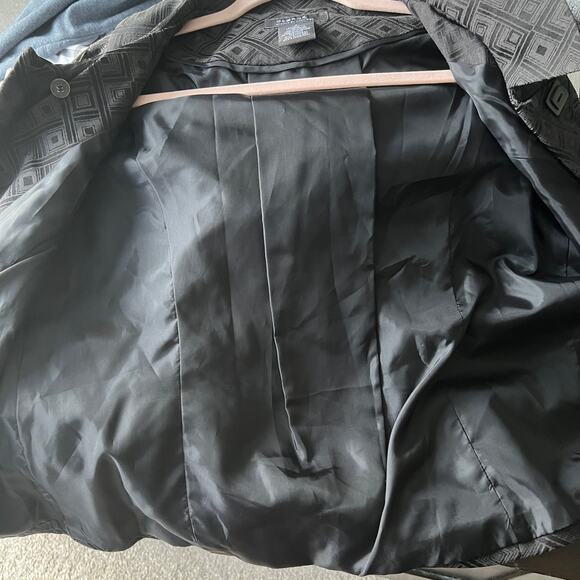 George Women’s Blazer Jacket black geometric Sz 10 Large business smart buttons - Picture 5 of 8